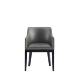 Gansevoort Faux Leather Dining Armchair in Pebble Grey (set of 2) by Manhattan Comfort at Eve Furniture