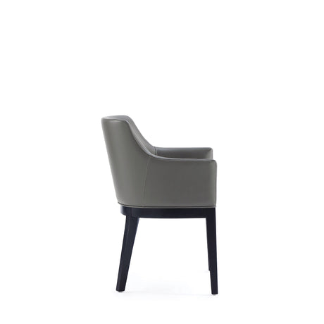 Gansevoort Faux Leather Dining Armchair in Pebble Grey (set of 2) by Manhattan Comfort at Eve Furniture