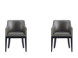 Gansevoort Faux Leather Dining Armchair in Pebble Grey (set of 2) by Manhattan Comfort at Eve Furniture