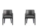 Gansevoort Faux Leather Dining Armchair in Pebble Grey (set of 2) by Manhattan Comfort at Eve Furniture