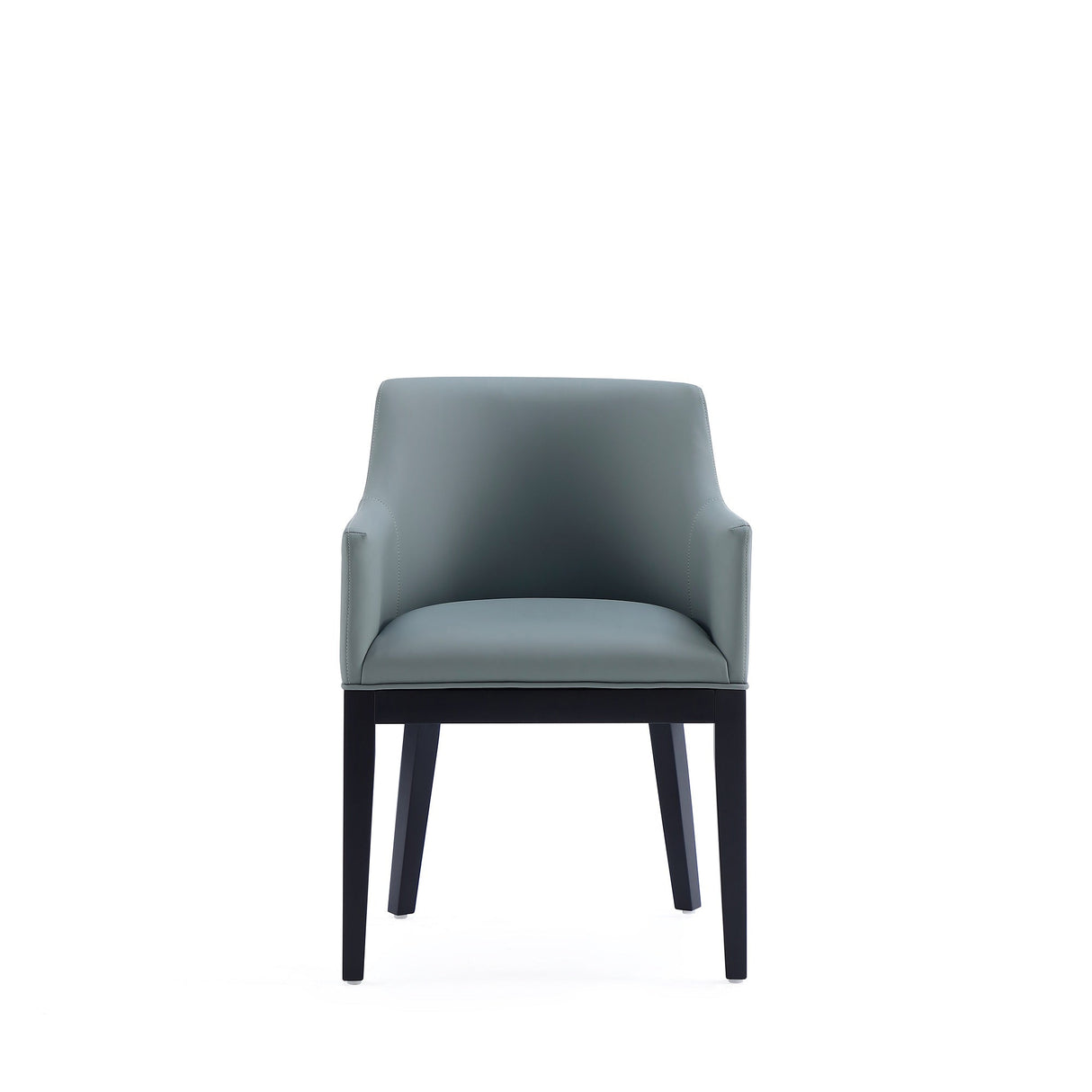 Gansevoort Faux Leather Dining Armchair in Pewter by Manhattan Comfort at Eve Furniture