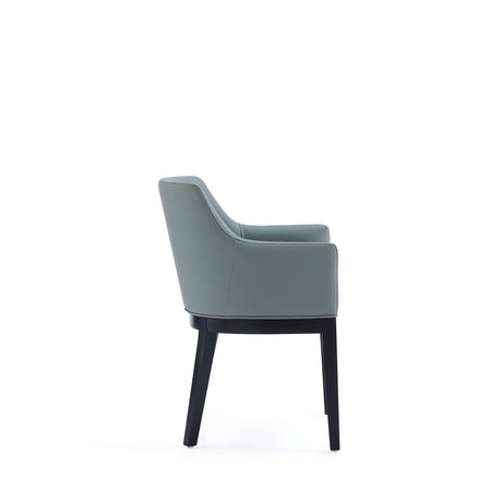 Gansevoort Faux Leather Dining Armchair in Pewter by Manhattan Comfort at Eve Furniture
