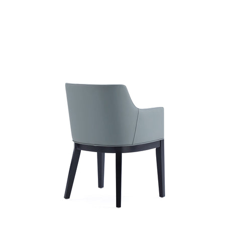 Gansevoort Faux Leather Dining Armchair in Pewter by Manhattan Comfort at Eve Furniture