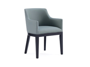 Gansevoort Faux Leather Dining Armchair in Pewter by Manhattan Comfort at Eve Furniture