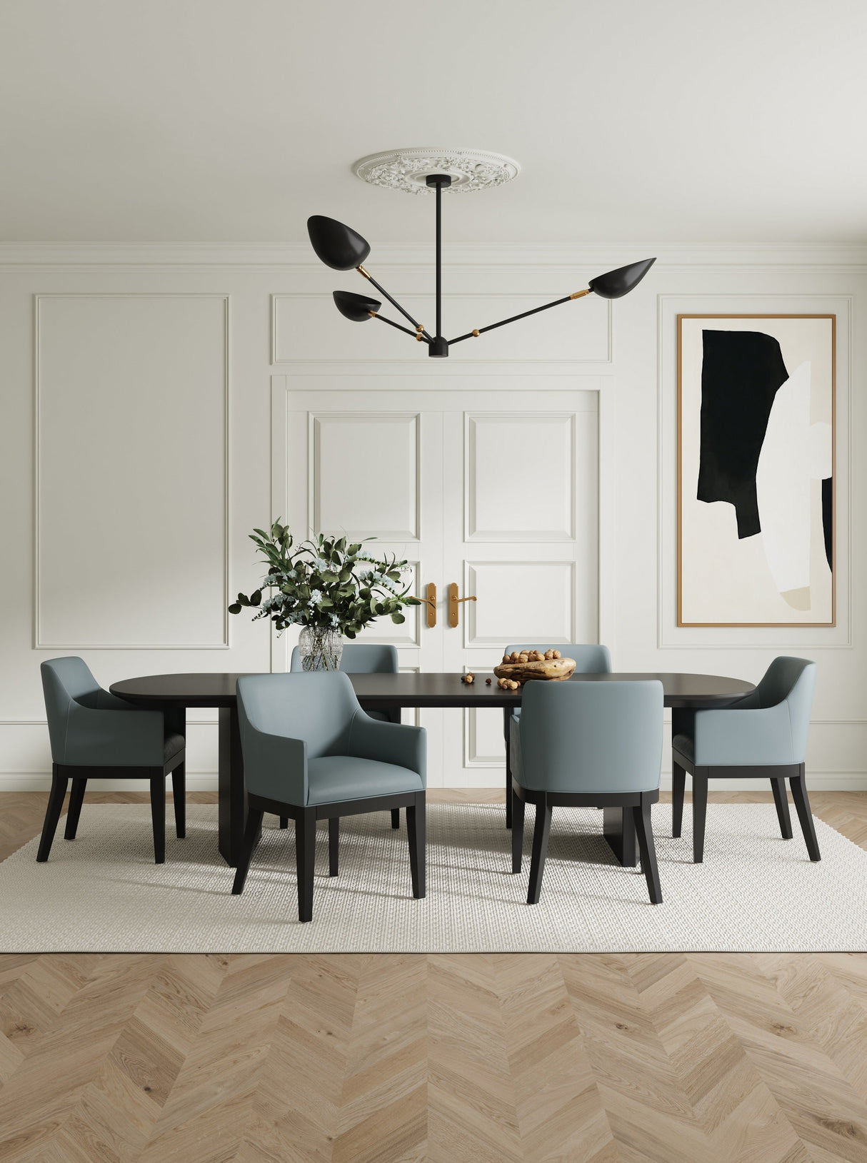 Gansevoort Faux Leather Dining Armchair in Pewter (Set of 2) by Manhattan Comfort at Eve Furniture