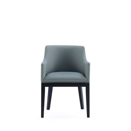 Gansevoort Faux Leather Dining Armchair in Pewter (Set of 2) by Manhattan Comfort at Eve Furniture