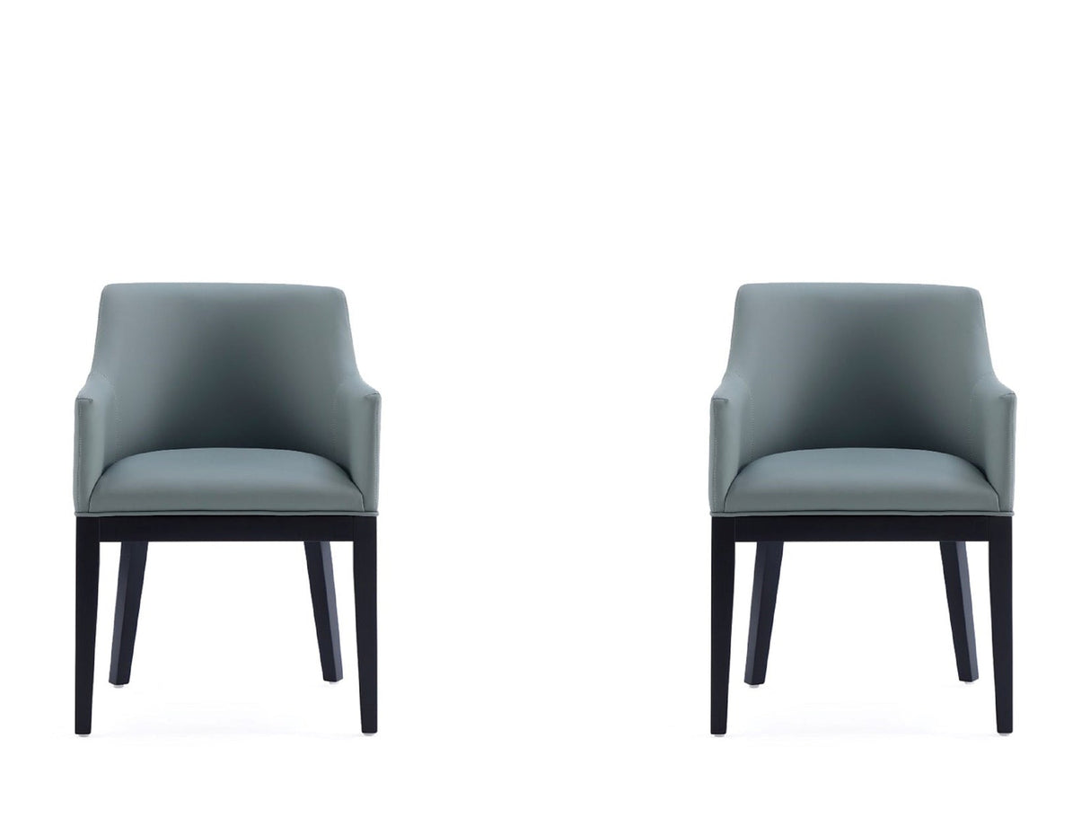 Gansevoort Faux Leather Dining Armchair in Pewter (Set of 2) by Manhattan Comfort at Eve Furniture