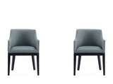 Gansevoort Faux Leather Dining Armchair in Pewter (Set of 2) by Manhattan Comfort at Eve Furniture