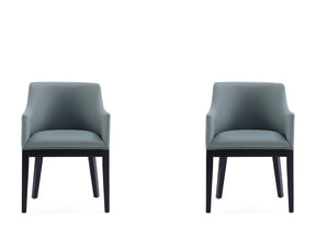 Gansevoort Faux Leather Dining Armchair in Pewter (Set of 2) by Manhattan Comfort at Eve Furniture