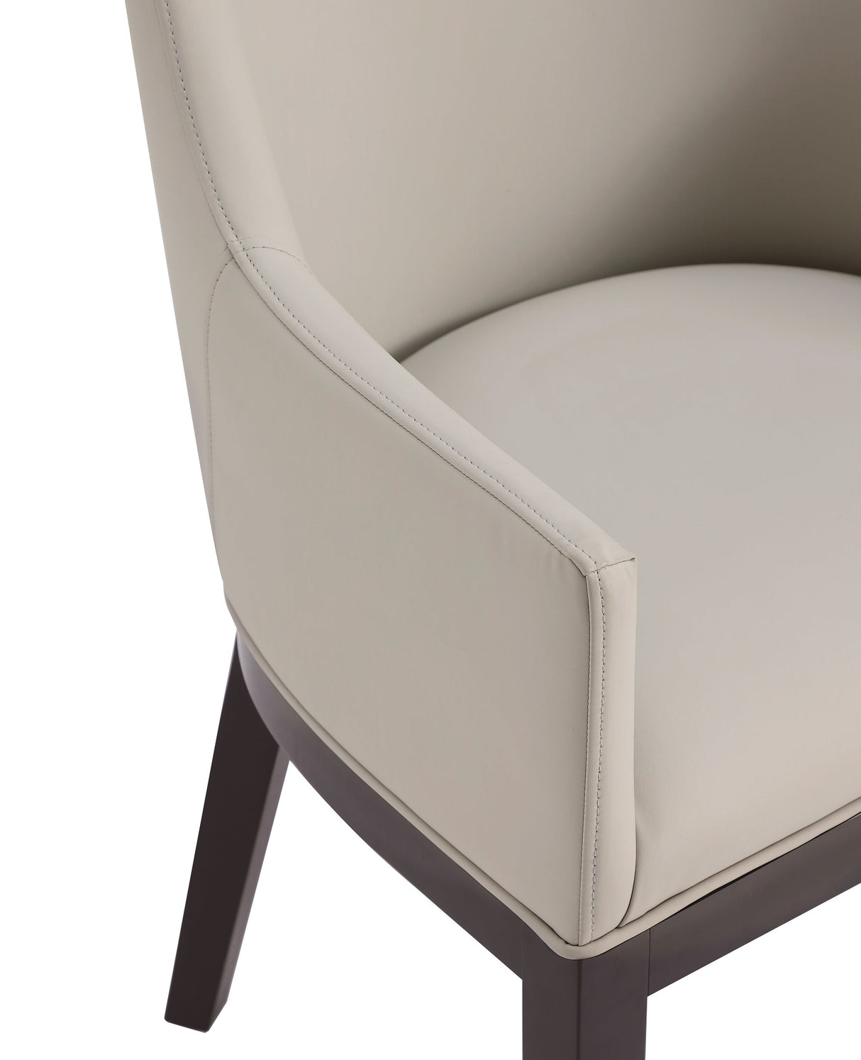Gansevoort Faux Leather Dining Armchair in Stone Grey by Manhattan Comfort at Eve Furniture