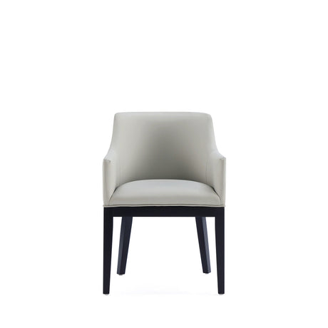 Gansevoort Faux Leather Dining Armchair in Stone Grey (set of 2) by Manhattan Comfort at Eve Furniture