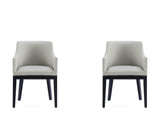 Gansevoort Faux Leather Dining Armchair in Stone Grey (set of 2) by Manhattan Comfort at Eve Furniture
