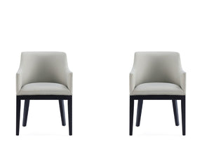 Gansevoort Faux Leather Dining Armchair in Stone Grey (set of 2) by Manhattan Comfort at Eve Furniture