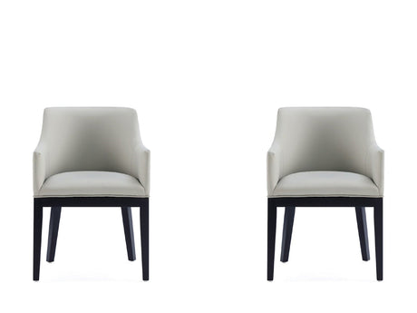 Gansevoort Faux Leather Dining Armchair in Stone Grey (set of 2) by Manhattan Comfort at Eve Furniture
