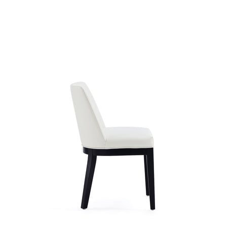 Gansevoort Faux Leather Dining Chair in Cream (set of 2) by Manhattan Comfort at Eve Furniture