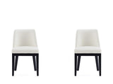 Gansevoort Faux Leather Dining Chair in Cream (set of 2) by Manhattan Comfort at Eve Furniture