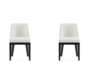 Gansevoort Faux Leather Dining Chair in Cream (set of 2) by Manhattan Comfort at Eve Furniture
