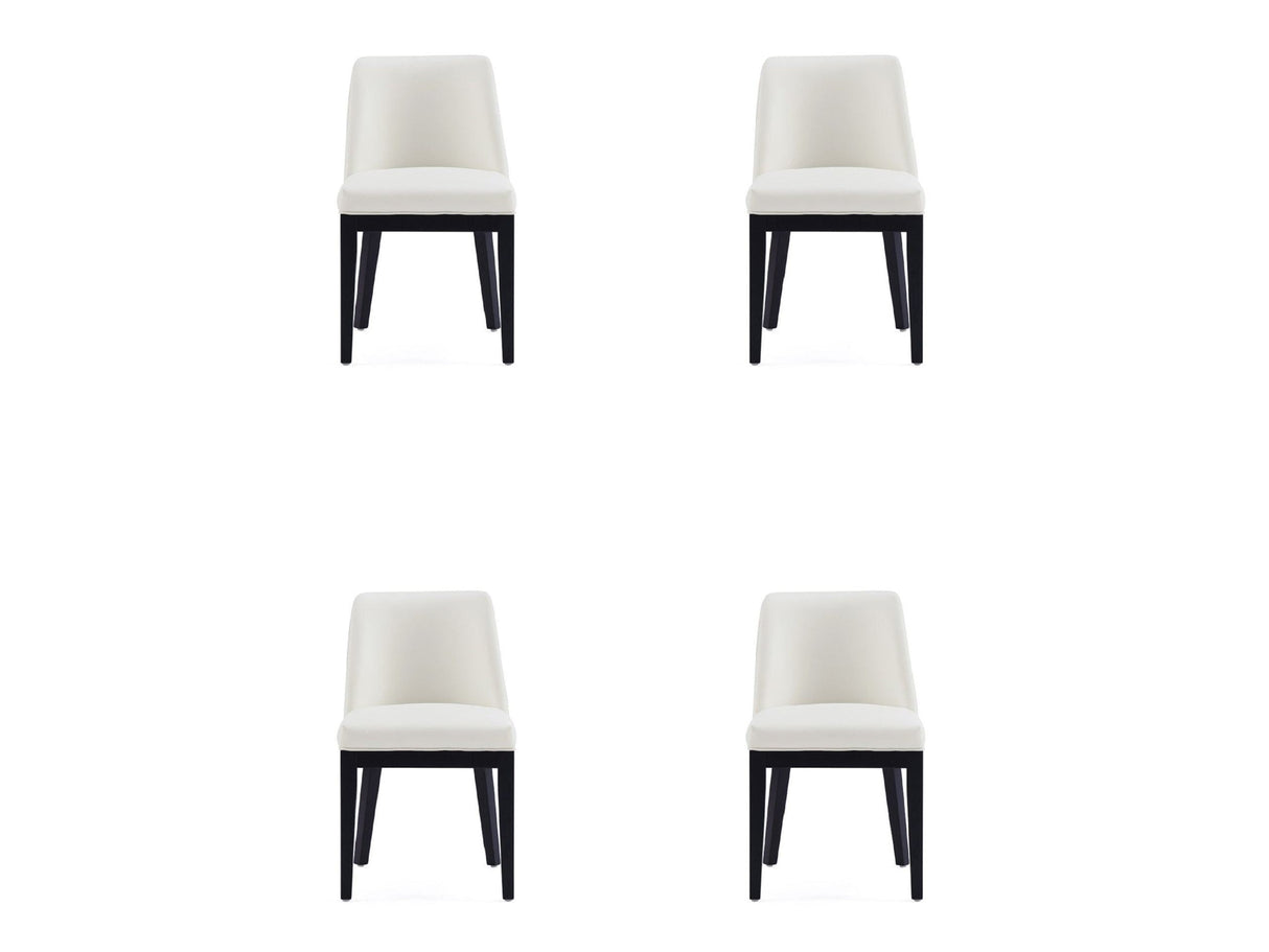 Gansevoort Faux Leather Dining Chair in Cream (set of 4) by Manhattan Comfort at Eve Furniture