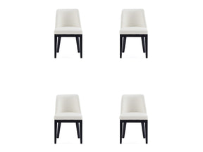 Gansevoort Faux Leather Dining Chair in Cream (set of 4) by Manhattan Comfort at Eve Furniture