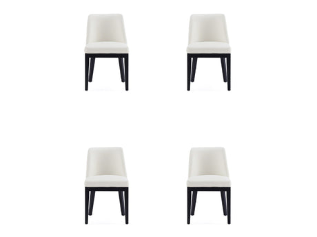 Gansevoort Faux Leather Dining Chair in Cream (set of 4) by Manhattan Comfort at Eve Furniture