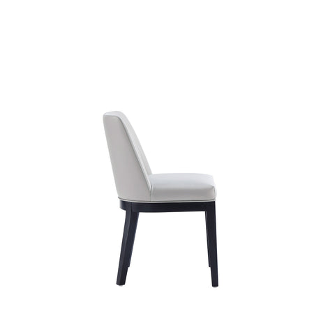 Gansevoort Faux Leather Dining Chair in Light Grey (set of 2) by Manhattan Comfort at Eve Furniture