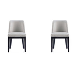 Gansevoort Faux Leather Dining Chair in Light Grey (set of 2) by Manhattan Comfort at Eve Furniture