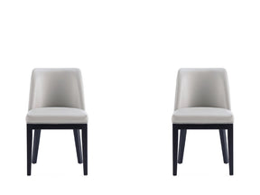 Gansevoort Faux Leather Dining Chair in Light Grey (set of 2) by Manhattan Comfort at Eve Furniture