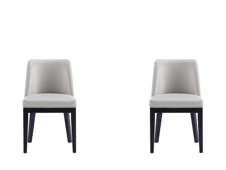 Gansevoort Faux Leather Dining Chair in Light Grey (set of 2) by Manhattan Comfort at Eve Furniture