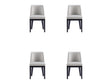 Gansevoort Faux Leather Dining Chair in Light Grey (set of 4) by Manhattan Comfort at Eve Furniture
