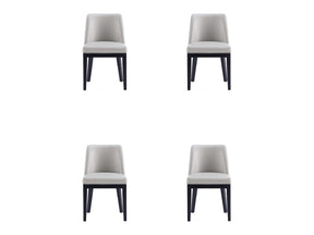 Gansevoort Faux Leather Dining Chair in Light Grey (set of 4) by Manhattan Comfort at Eve Furniture