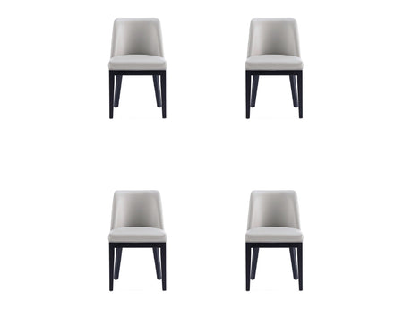 Gansevoort Faux Leather Dining Chair in Light Grey (set of 4) by Manhattan Comfort at Eve Furniture