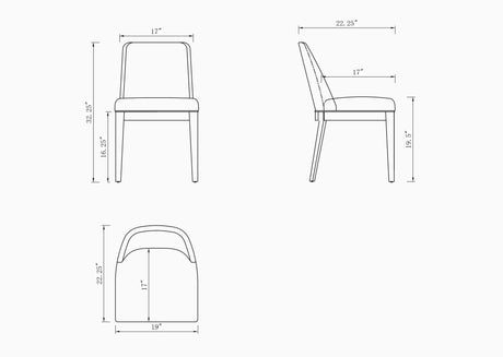 Gansevoort Faux Leather Dining Chair in Pebble Grey (set of 2) by Manhattan Comfort at Eve Furniture