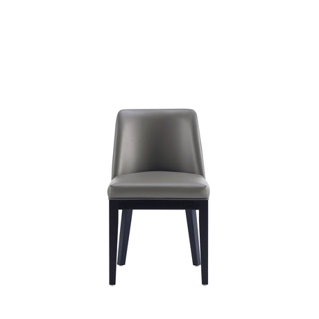 Gansevoort Faux Leather Dining Chair in Pebble Grey (set of 2) by Manhattan Comfort at Eve Furniture