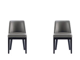 Gansevoort Faux Leather Dining Chair in Pebble Grey (set of 2) by Manhattan Comfort at Eve Furniture