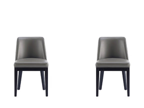 Gansevoort Faux Leather Dining Chair in Pebble Grey (set of 2) by Manhattan Comfort at Eve Furniture