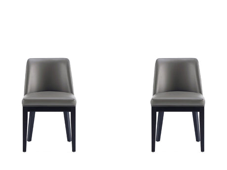 Gansevoort Faux Leather Dining Chair in Pebble Grey (set of 2) by Manhattan Comfort at Eve Furniture