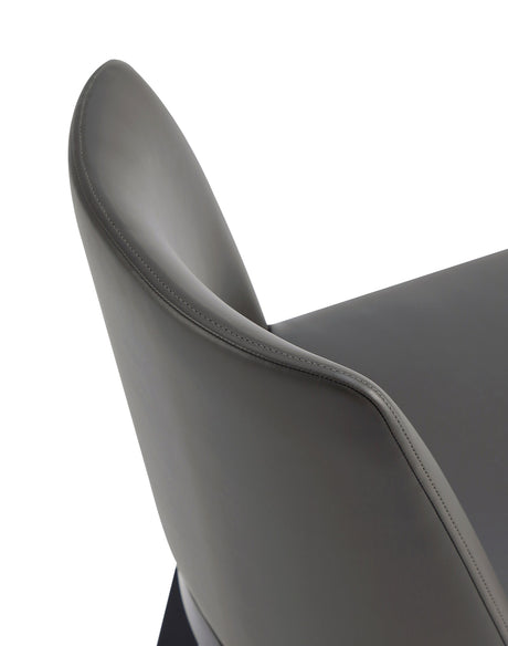 Gansevoort Faux Leather Dining Chair in Pebble Grey (set of 4) by Manhattan Comfort at Eve Furniture