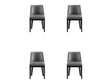 Gansevoort Faux Leather Dining Chair in Pebble Grey (set of 4) by Manhattan Comfort at Eve Furniture