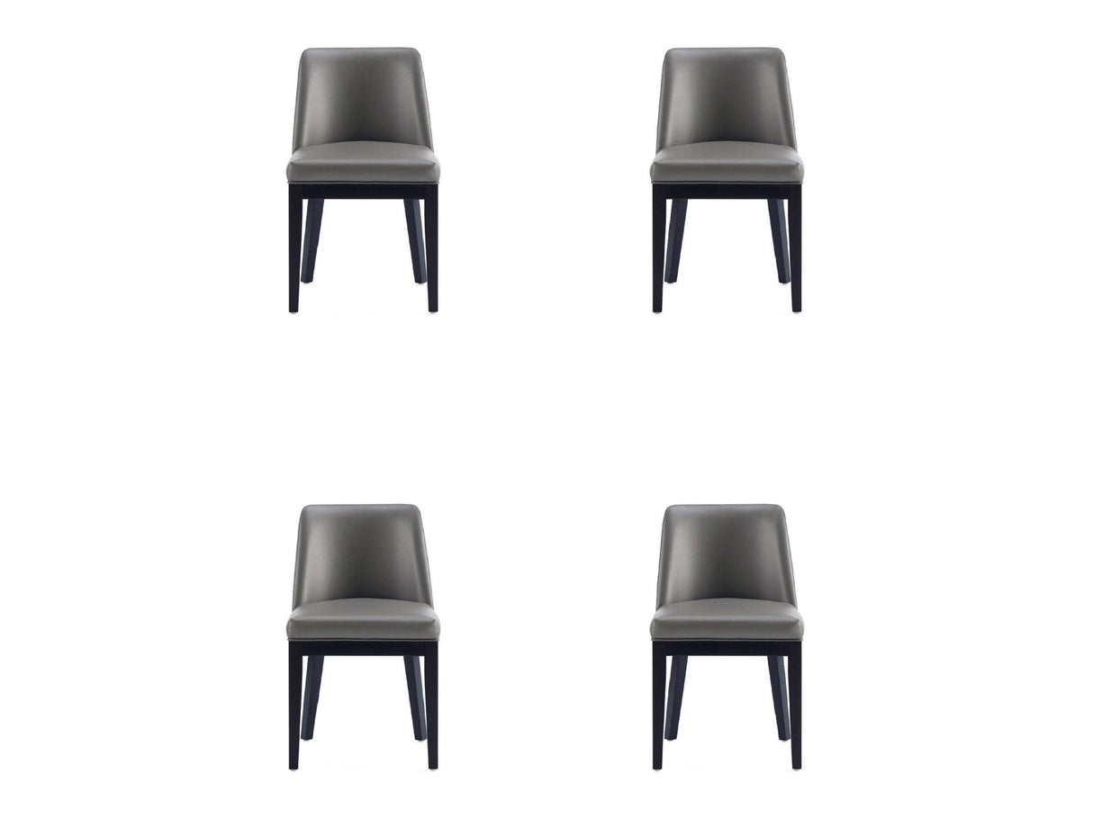 Gansevoort Faux Leather Dining Chair in Pebble Grey (set of 4) by Manhattan Comfort at Eve Furniture