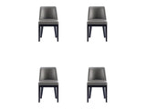 Gansevoort Faux Leather Dining Chair in Pebble Grey (set of 4) by Manhattan Comfort at Eve Furniture