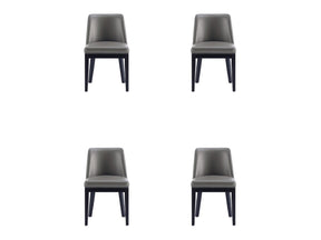 Gansevoort Faux Leather Dining Chair in Pebble Grey (set of 4) by Manhattan Comfort at Eve Furniture