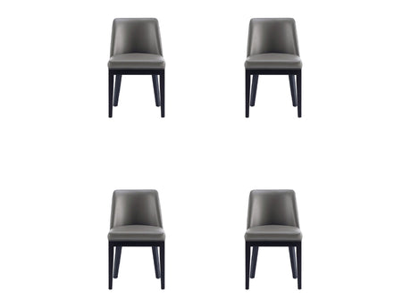 Gansevoort Faux Leather Dining Chair in Pebble Grey (set of 4) by Manhattan Comfort at Eve Furniture