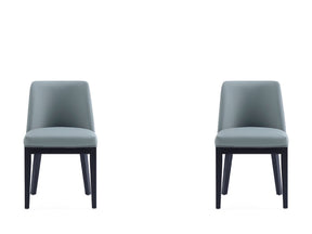 Gansevoort Faux Leather Dining Chair in Pewter (set of 2) by Manhattan Comfort at Eve Furniture