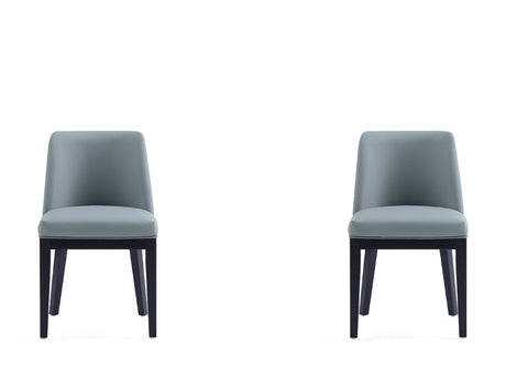 Gansevoort Faux Leather Dining Chair in Pewter (set of 2) by Manhattan Comfort at Eve Furniture