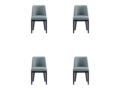 Gansevoort Faux Leather Dining Chair in Pewter (set of 4) by Manhattan Comfort at Eve Furniture