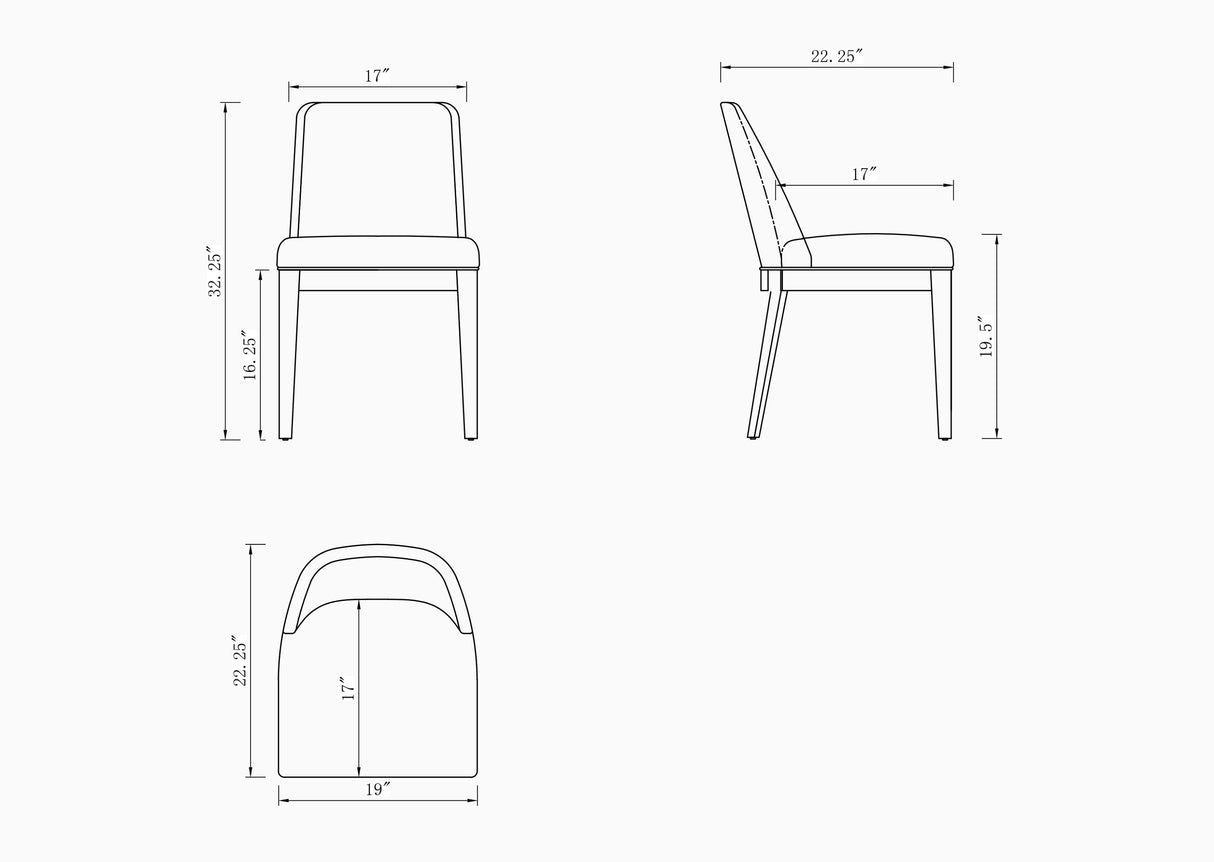 Gansevoort Faux Leather Dining Chair in Stone Grey (set of 2) by Manhattan Comfort at Eve Furniture
