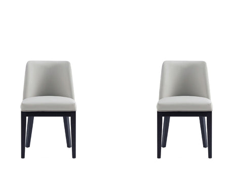 Gansevoort Faux Leather Dining Chair in Stone Grey (set of 2) by Manhattan Comfort at Eve Furniture