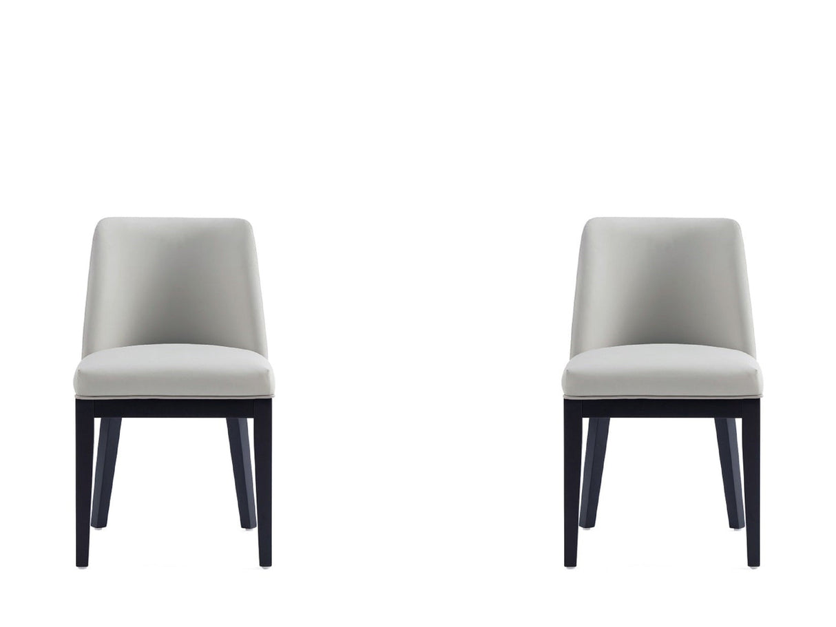 Gansevoort Faux Leather Dining Chair in Stone Grey (set of 2) by Manhattan Comfort at Eve Furniture