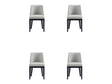 Gansevoort Faux Leather Dining Chair in Stone Grey (set of 4) by Manhattan Comfort at Eve Furniture