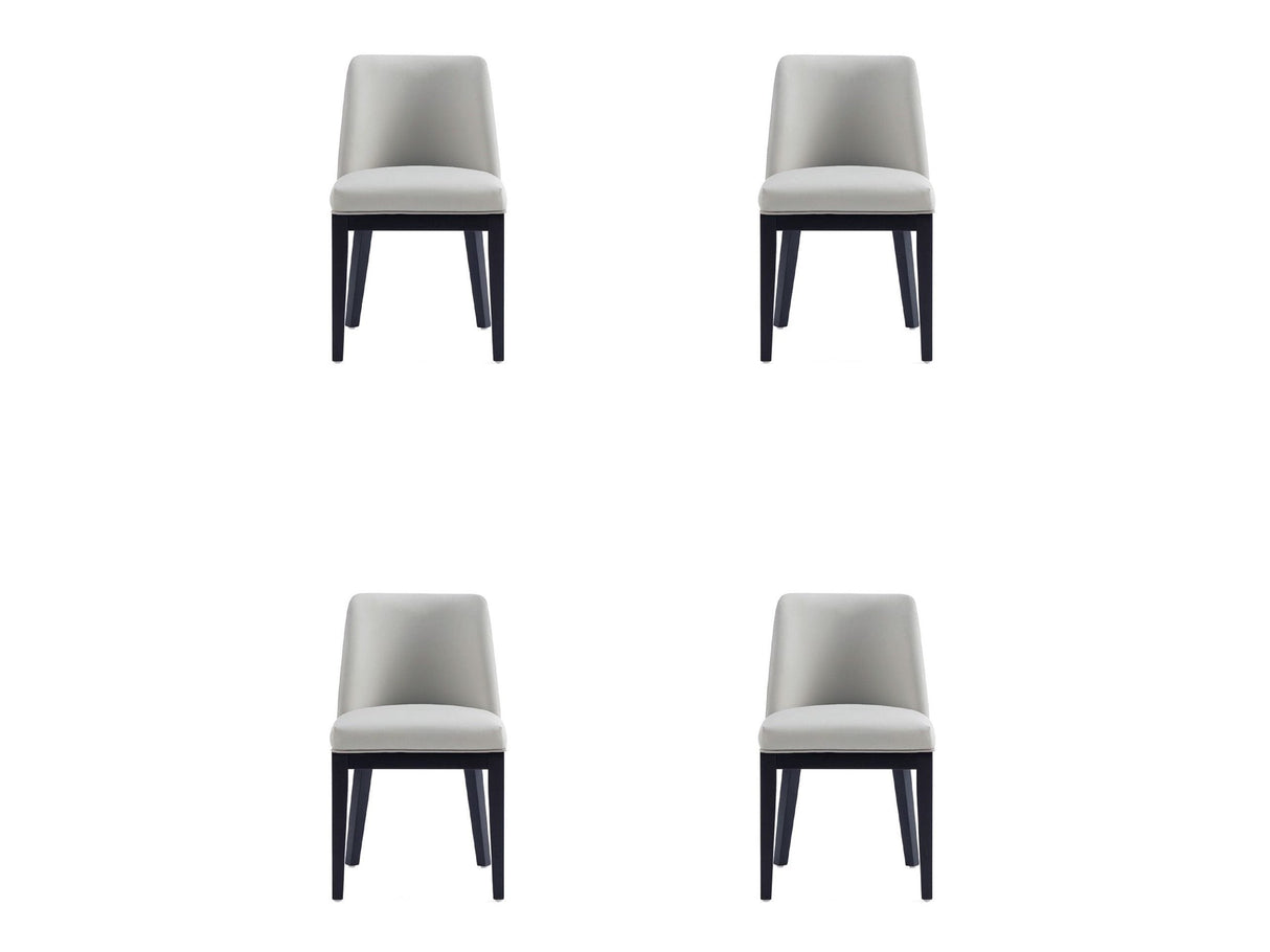 Gansevoort Faux Leather Dining Chair in Stone Grey (set of 4) by Manhattan Comfort at Eve Furniture